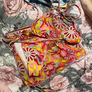 Shein floral 3 piece bikini set